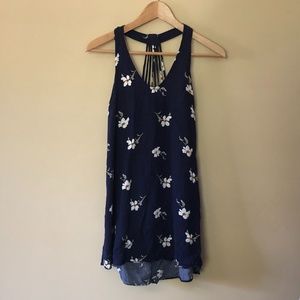 American Eagle Strappy Back Navy Blue Floral Dress